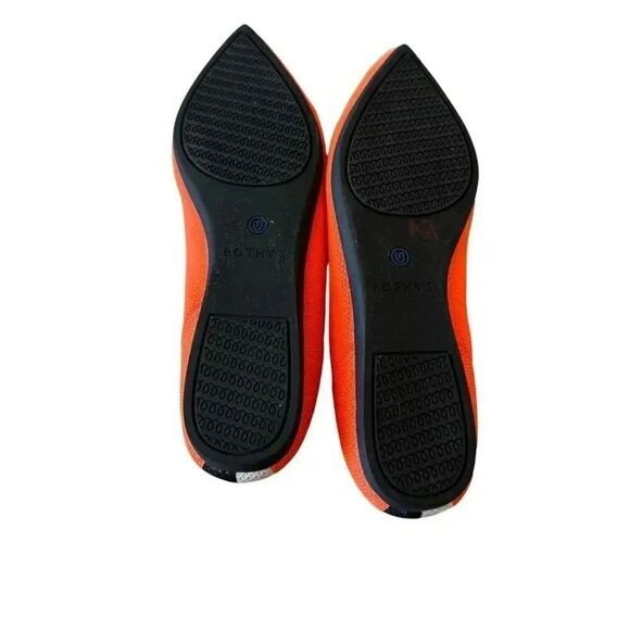 Rothy's The Point RARE Neon Orange Flat Shoes SZ 6 - Picture 9 of 12